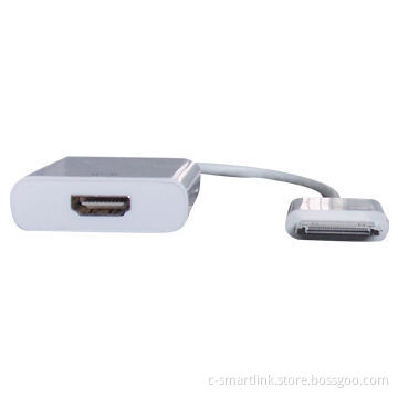 Adapter for Apple to HDMI, 30-pin Dock Male to Female